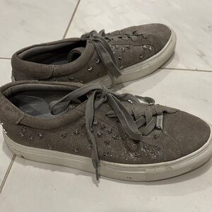 J Slides Charcoal Star-Embellished Sneakers